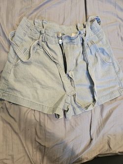 American Eagle 2 Blue/White Striped Shorts