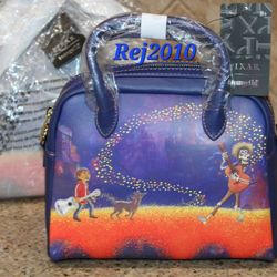 Loungefly Disney Pixar Coco Marigold Bridge Guitar Crossbody Bag Satchel Purse