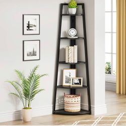 Corner Bookshelf 5-tier - black - NEW in the box 