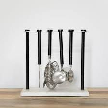 Crate & Barrel Marble Black Bar Tools Bartending Set