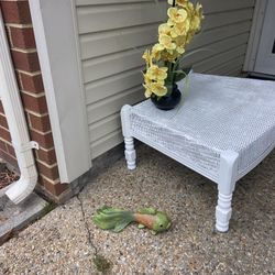 Woven Wicker Coffee End Table