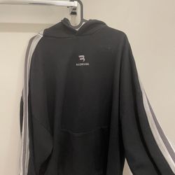 Balenciaga Sporty B Side Stripe Oversized Hoodie