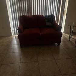 Red Couch And Love Seat