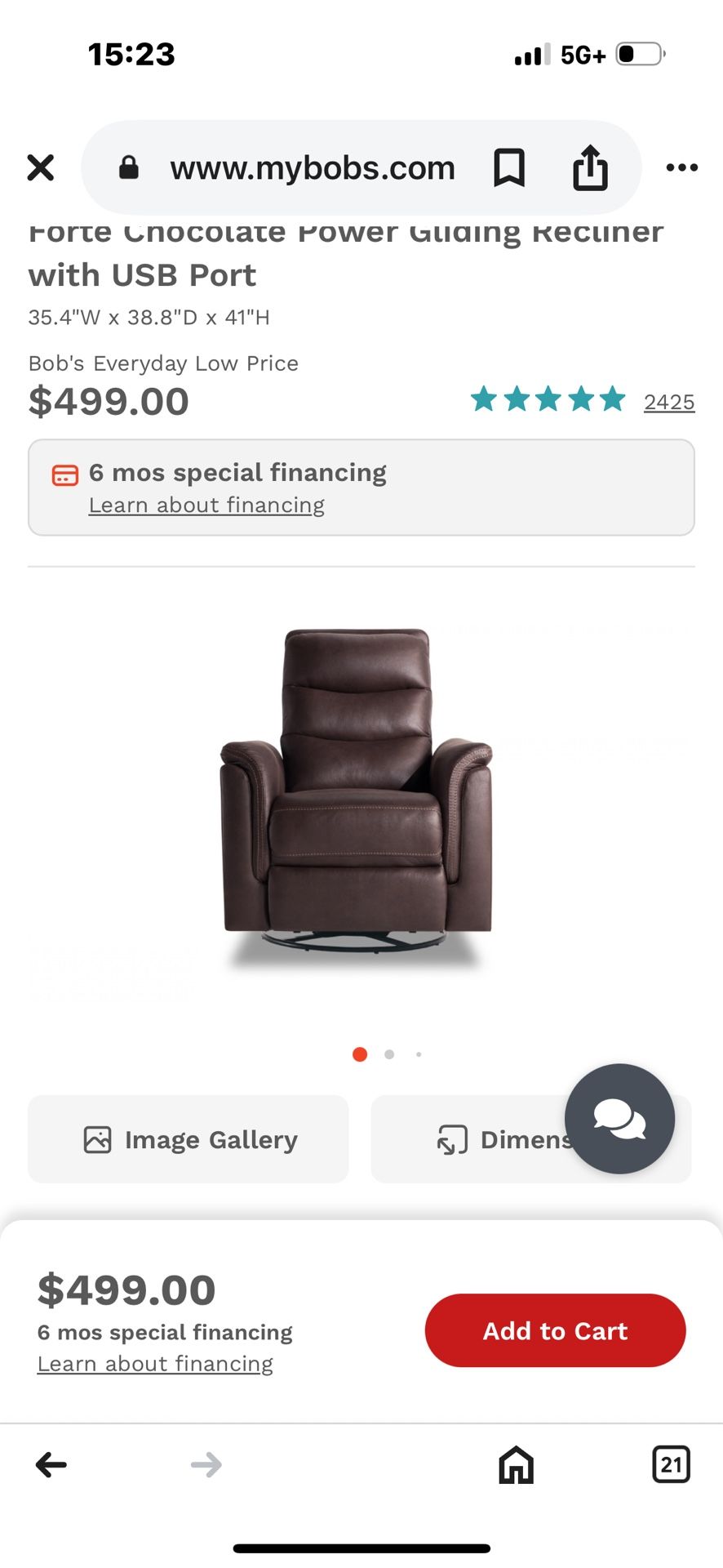 Forte Power Gliding Recliner 