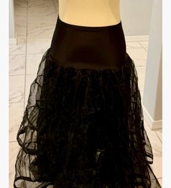 Grace Karin Black Swing Net Mesh Tiered Petticoat Tutu Skirt