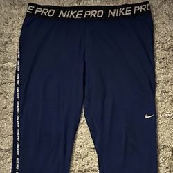 Nike Pro Women’s Size XL Dri-Fit Blue Tapered Athletic Training Leggings