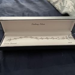 Diamond Accent Heart Bracelet New 