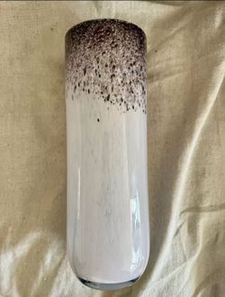 [PERFECT FOR HOLIDAY GIFT] MURANO ITALIAN LARGE GLASS VASE SPECKLES GREY BROWN BLUE