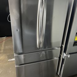 NEW OPEN BOX LG FOUR DOOR STAINLESS STEEL REFRIGERATOR 