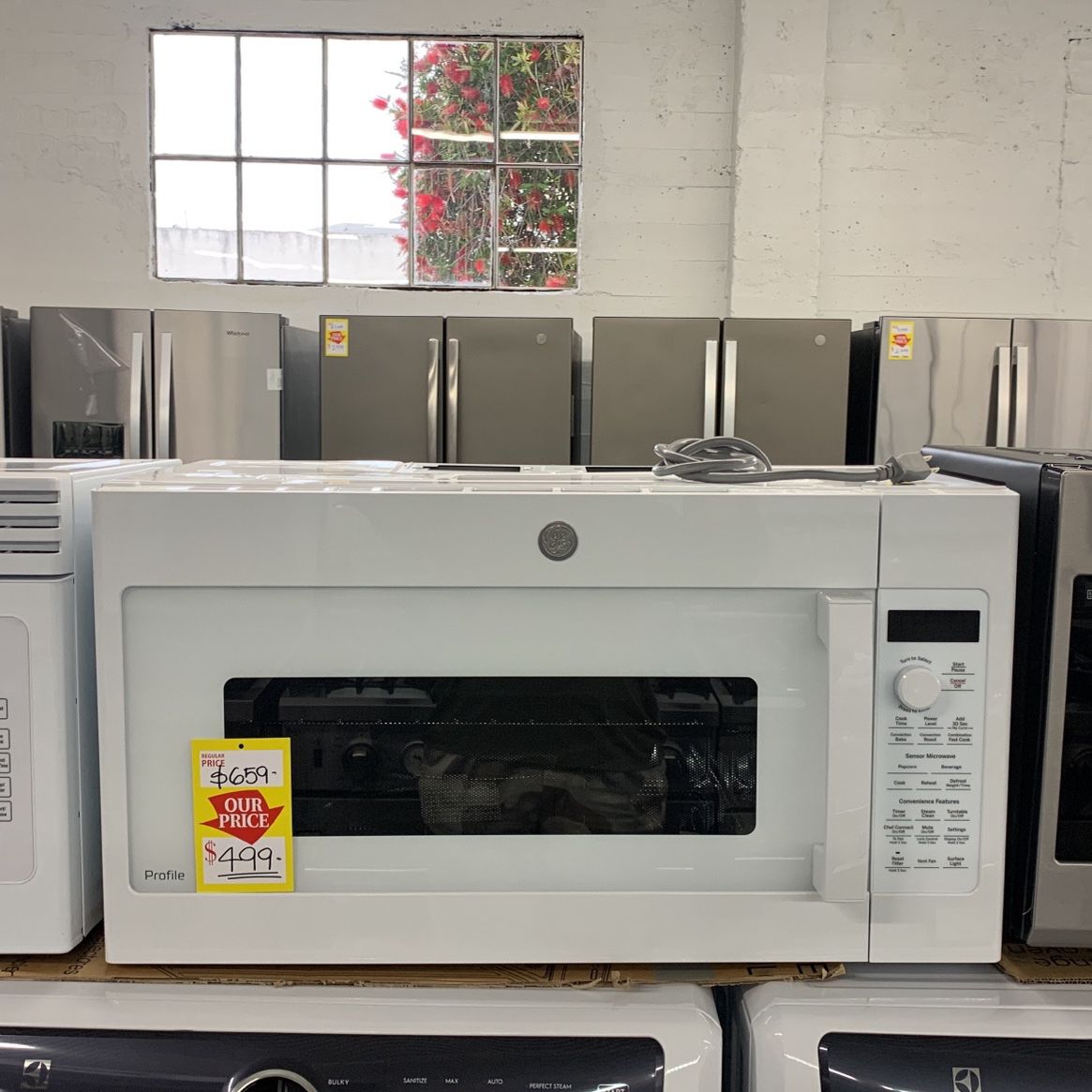 GE Profile 1.7 cu. ft. Over the Range Microwave in White with Air Fry  499