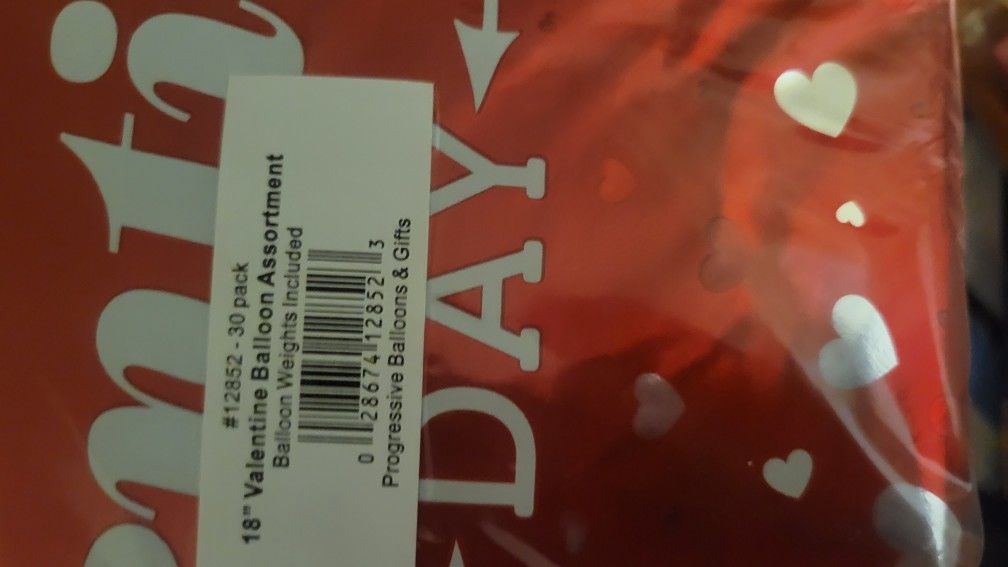30 Pack Valentines Day Helium Balloons