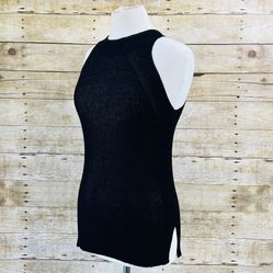 Black Size Small Sleeveless Knit Sweater/Top