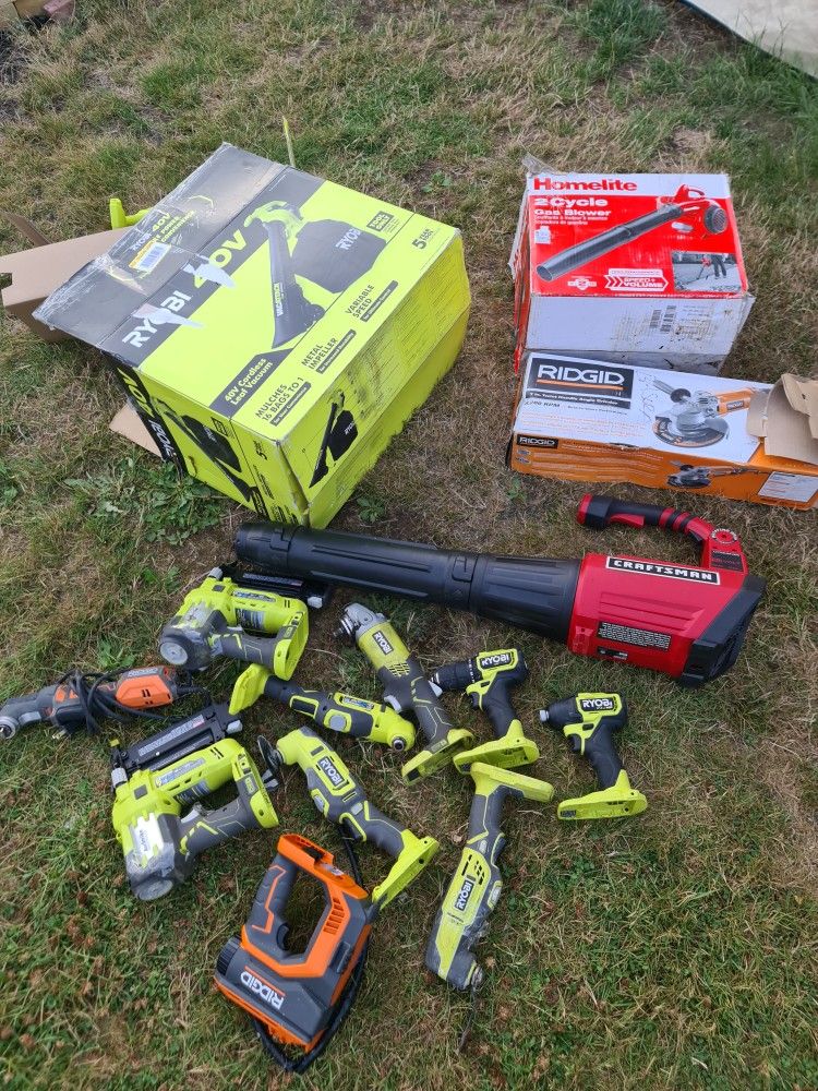 Ryobi, Craftsman, Ridgid, Homelite Tools, FOR PARTS OR NOT WORKING.