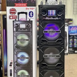 3x10” Bluetooth Speakers w/ LED Lights