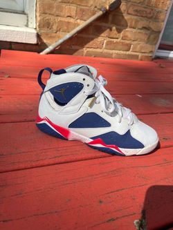 Air Jordan 7 Retro Olympic White Blue Red Size 5.5Y 304774-123
