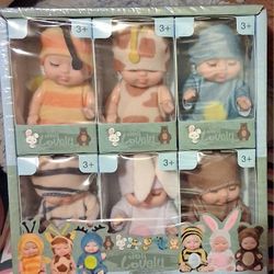 6pc 4in Doll Lovely Reborn Sleeping Baby Dolls 