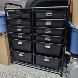 Cart / Dresser / Craft Storage With Several Plastic Drawers