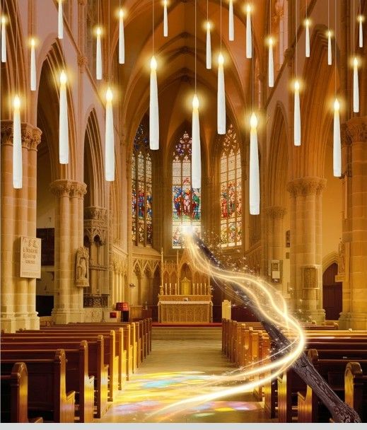 Magic Hanging Flameless Warm Light Flickering Floating Candles with Wand 32 Pcs