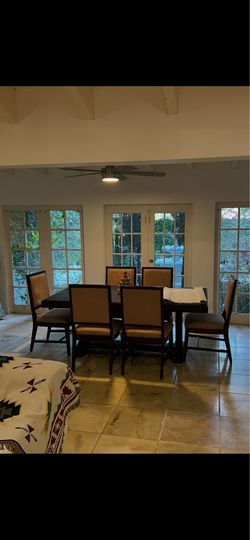 Wood table with 6 chairs