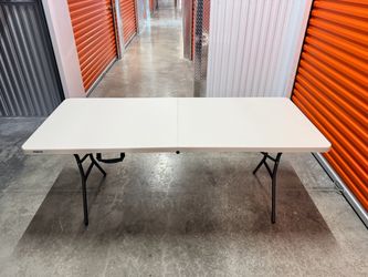 Lifetime 6 ft. White Plastic Fold-In-Half Table