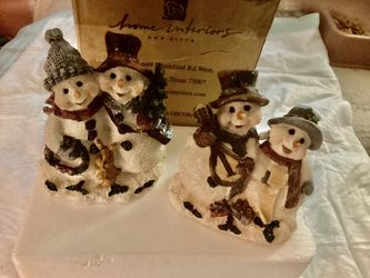 Vintage (NIB) Home interiors SET OF 2 SNOW COUPLE FIGURINES