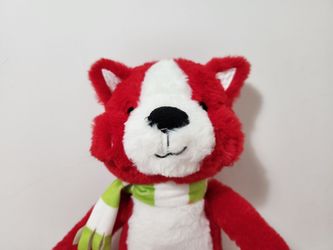 Foxy Frances Plush Stuffed Holiday Home Hook & Loop Hands Feet Red
