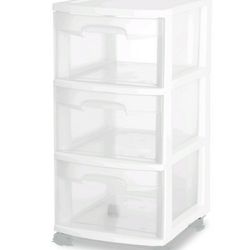 Sterilite 3 Drawer Storage White Clear 