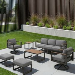 Outdoor Patio Furniture Set with Sofa and Swivel Chairs, we finance & Deliver