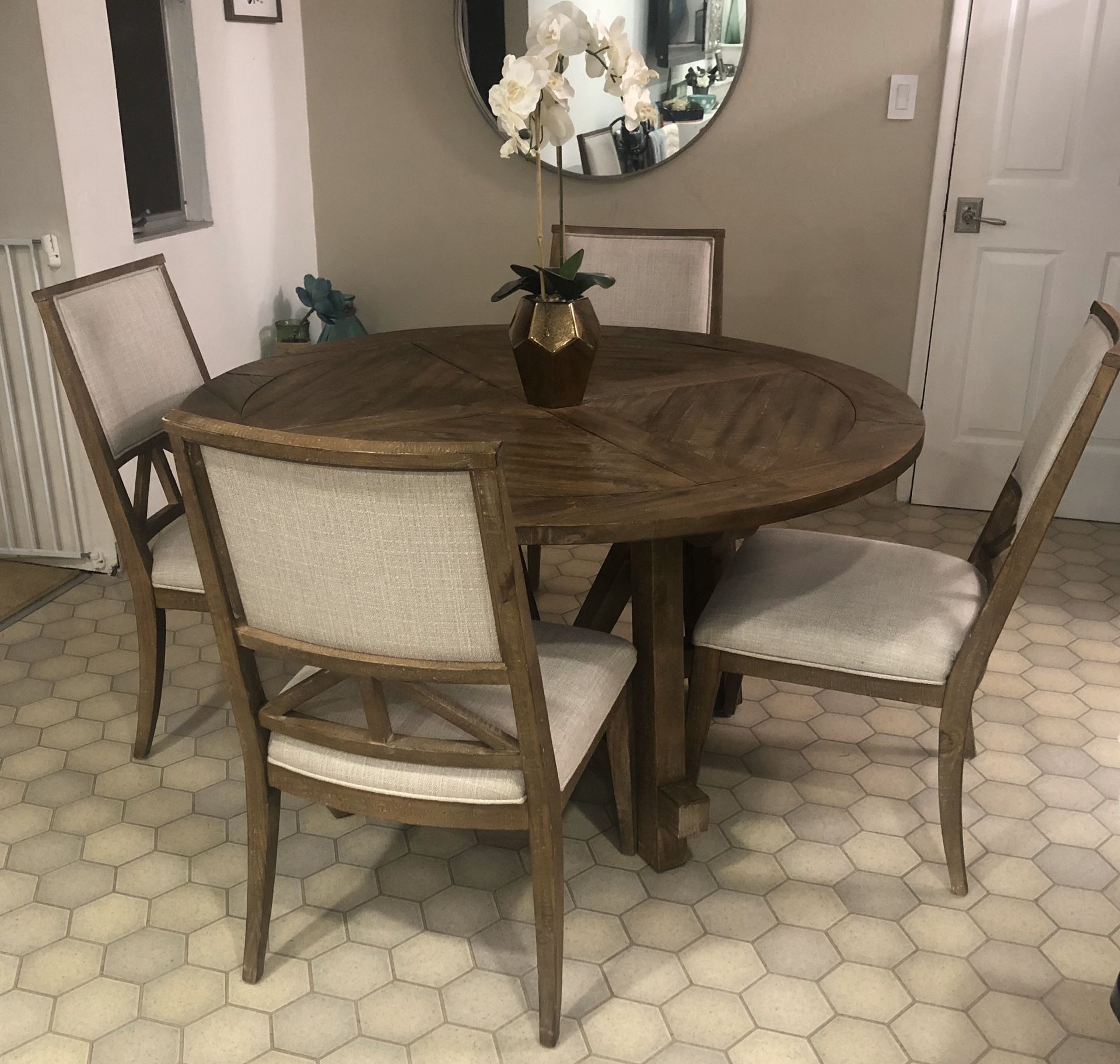 Rustic dining table and chairs