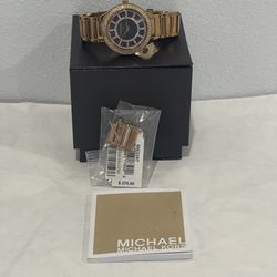 Michael Kors Kerry Womens Wristwatch Black Dial Rose Gold Stainless Steel MK3397