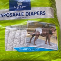 Top Paw Disposable Diapers 30 Counts,swift dry Tecnoloy, quickly Turns Liquid To Gel