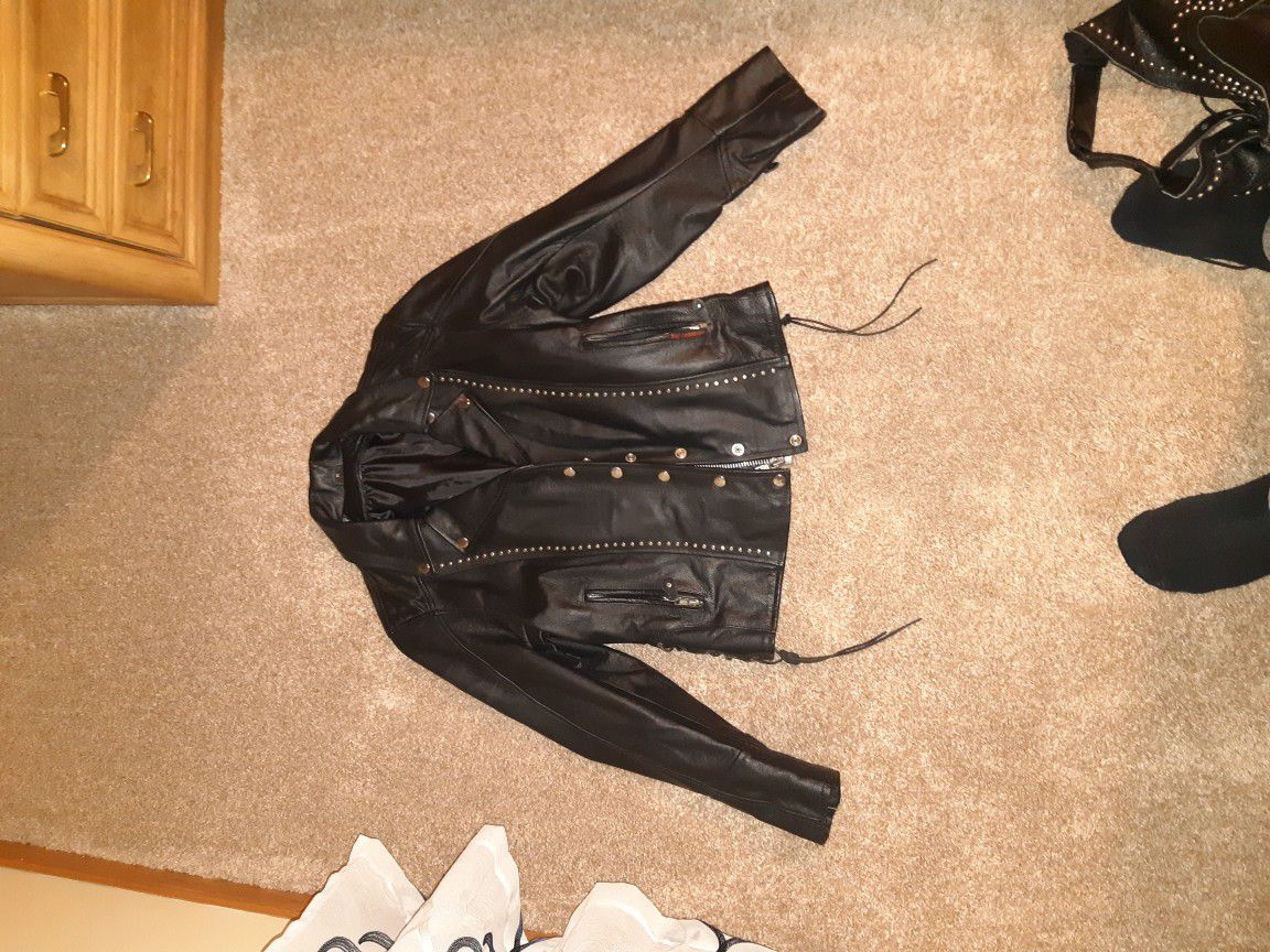 Women's Leather Jacket and chaps 