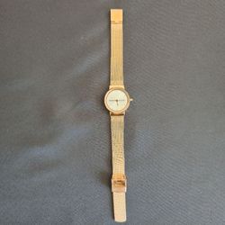 Women's Skagen Gold-Tone Mesh Band Watch with Crystal Hour Markers