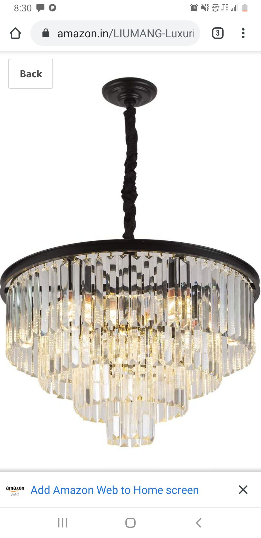 Luxurious crystal chandelier