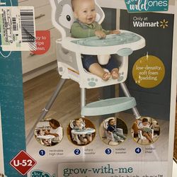 Infantino Grow-with-Me 4-in-1 Convertible High Chair, 6-36 Months, Gray Husky