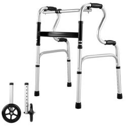 “New”Foldable Handrail Walkers”Male Offer”(w/optional Wheels)(aluminum,foldable)adjustable (retail$119)