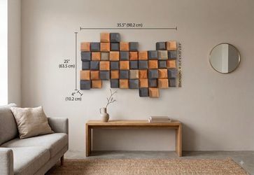 3D Wood Block Mosaic Wall Art