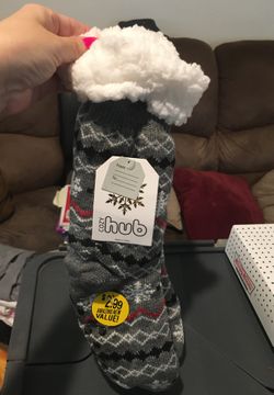 Grey slipper socks