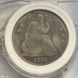 1861-S Seated Liberty Half Dollar