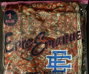  Eric Emanuel Persian rug blue logo shorts.  Size small, $170