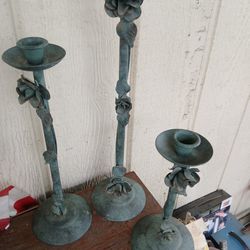 Antique Copper Candle Holders