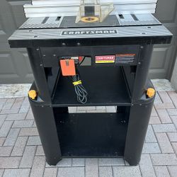 Craftsman #1835 1 3/4 hp Plunge Router with 2’ table stand and over 40 bits included!