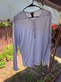 H&M Gray Long Sleeve Henley Shirt
