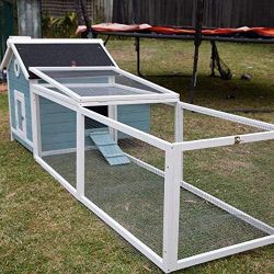 103" Garden Window Wooden Chicken Coop Rabbit Hutch Cage with Run and Nesting Box
