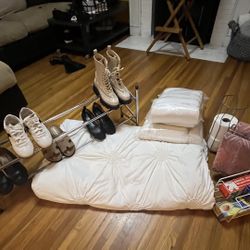 New Apartment Starter Kit: Shoe Rack, TP Holder, Towel Bar, Kitchen Rack Organizer & Bath Towels