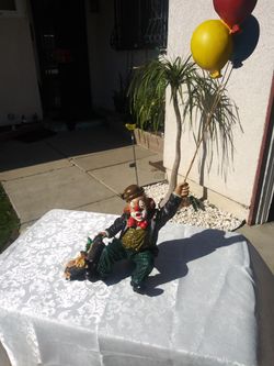 Clown With Ballons Ceramic Figurine. Hanging Decor.