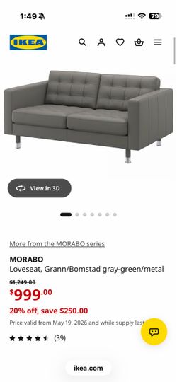 IKEA MORABO Living Room Sofa Set – $700 OBO Selling a beautiful gray-green IKEA MORABO sofa