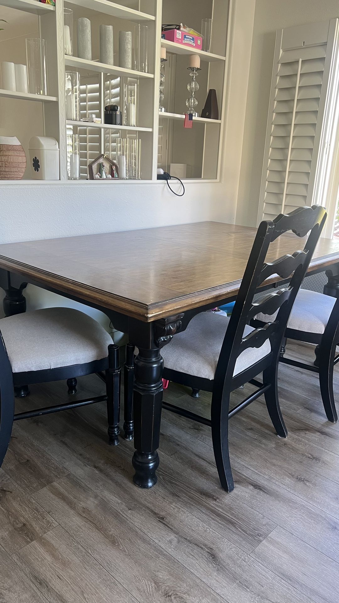 dining table and 4 chairs wood table