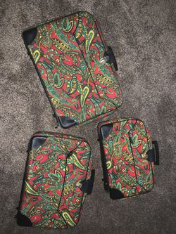 Vintage luggage set of 3 with lock and keys