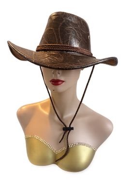 Faux leather western hat